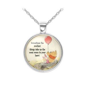 Sometimes The Smallest Things Winnie the Pooh Love Quote Pendant Necklace